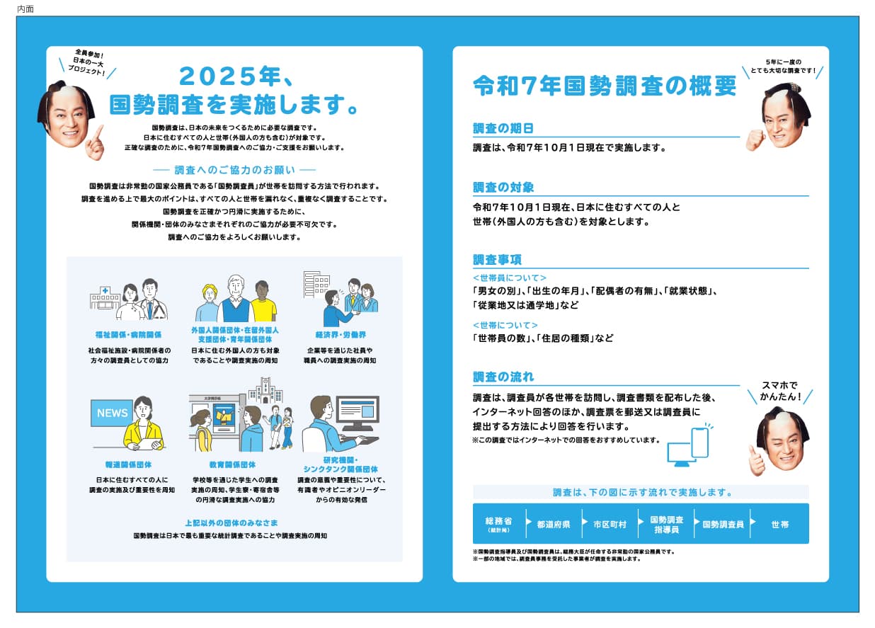 各種業界団体のみなさま向け国勢調査パンフレット画像（内面）